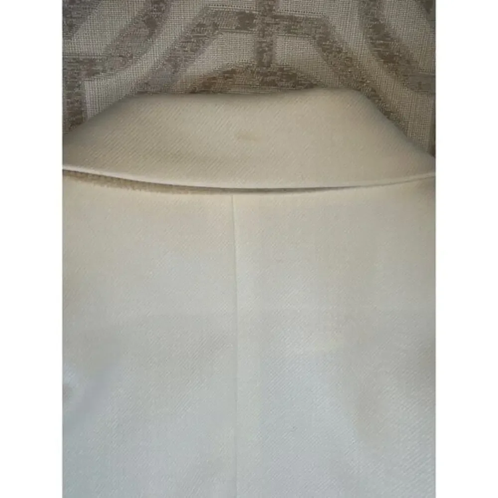 Reiss Cream White Double Breasted Cropped Blazer Peak Lapel NWT